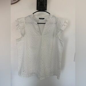 Apt. 9 White Eyelet Flutter-Sleeve Camisole